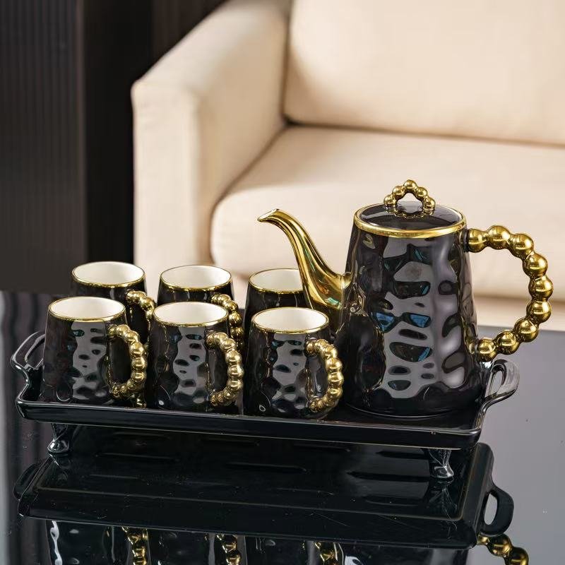 4955ee1f-7de1-45ad-97df-bacb238fcc75 8 Pcs Elegant White & Gold Tea Set - Image 6