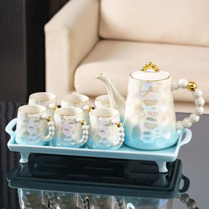 8 Pcs Elegant Ceramic Tea Set - Image 2