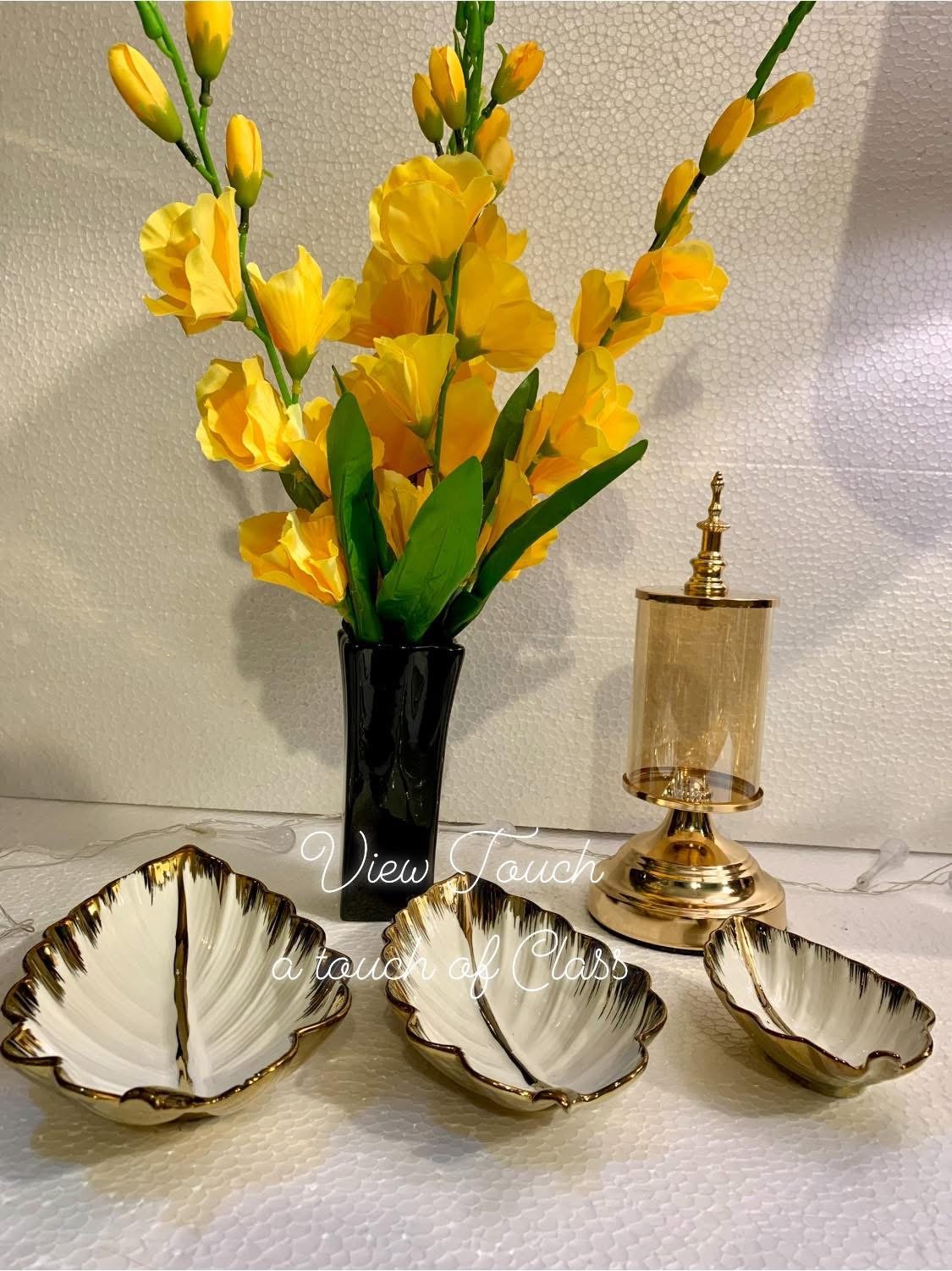 IMG_2726 3 Pcs Elegant Leaf Serving Platter Set - Image 1