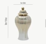 White & Gold Luxury Ceramic Decorative Jars – Premium Home Décor - Image 3