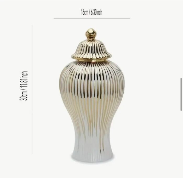 White & Gold Luxury Ceramic Decorative Jars – Premium Home Décor - Image 3