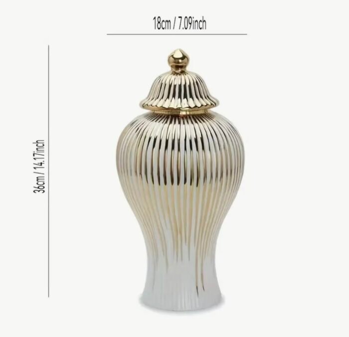 White & Gold Luxury Ceramic Decorative Jars – Premium Home Décor - Image 4