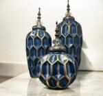 Luxury 3 Pcs Decorative Ceramic Jar Set