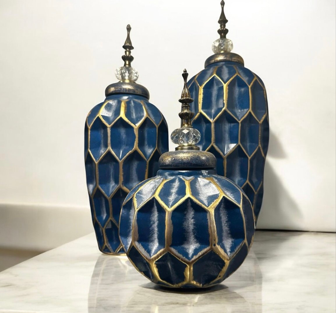 Screenshot Luxury 3 Pcs Decorative Ceramic Jar Set - Image 1