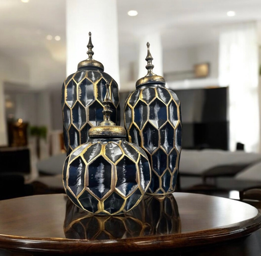 Screenshot Luxury 3 Pcs Decorative Ceramic Jar Set - Image 2