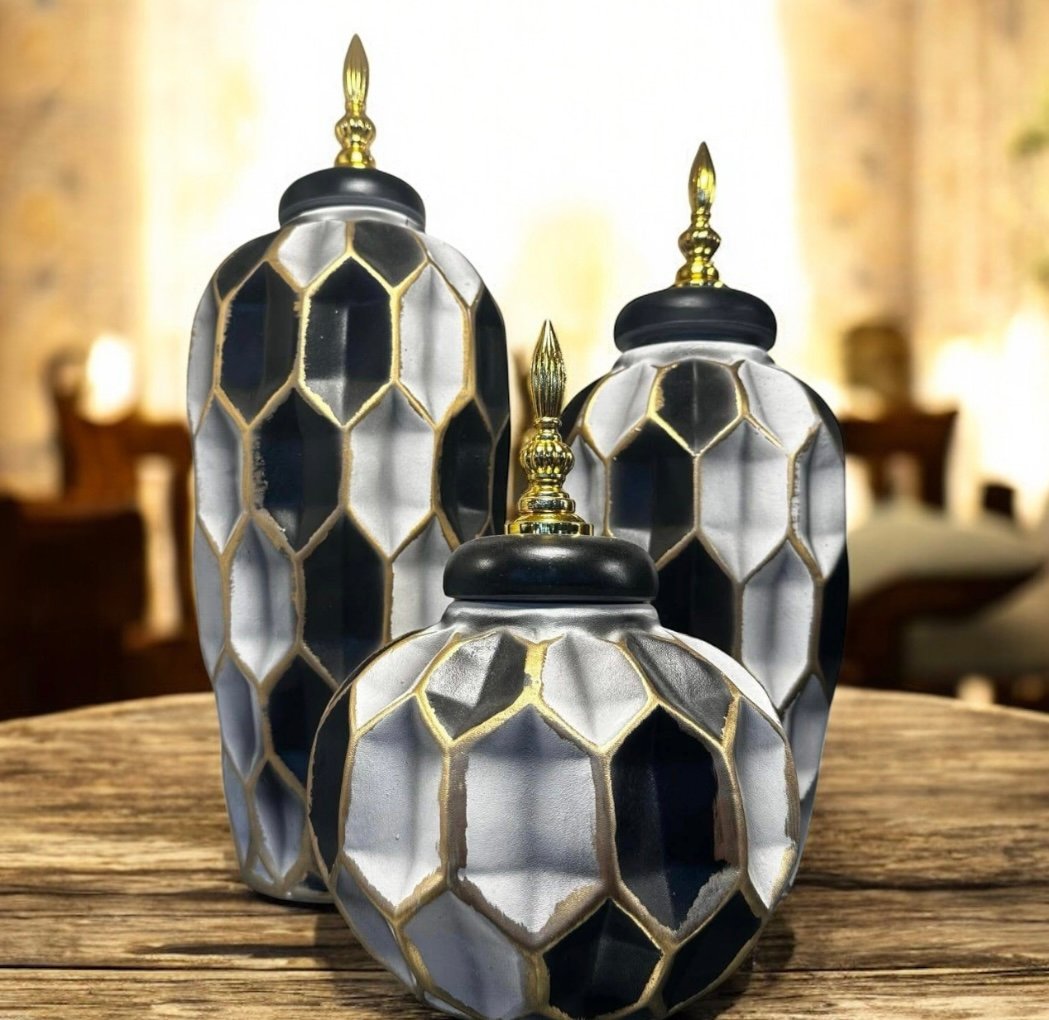 Screenshot Luxury 3 Pcs Decorative Ceramic Jar Set - Image 3