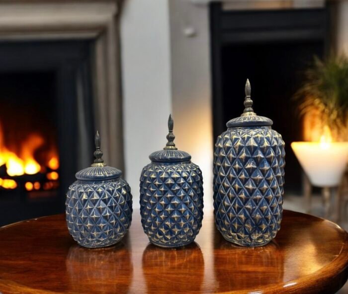 Antique Pineapple Jars Set 3 Pcs - Image 2