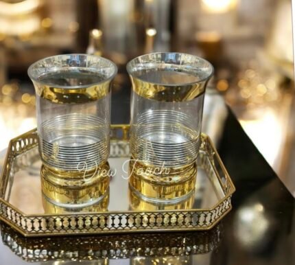 Luxury Gold Rim Glass Vase – Elegant Home Décor