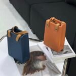 Modern Ceramic Tote-Style Vase with Leather Handles