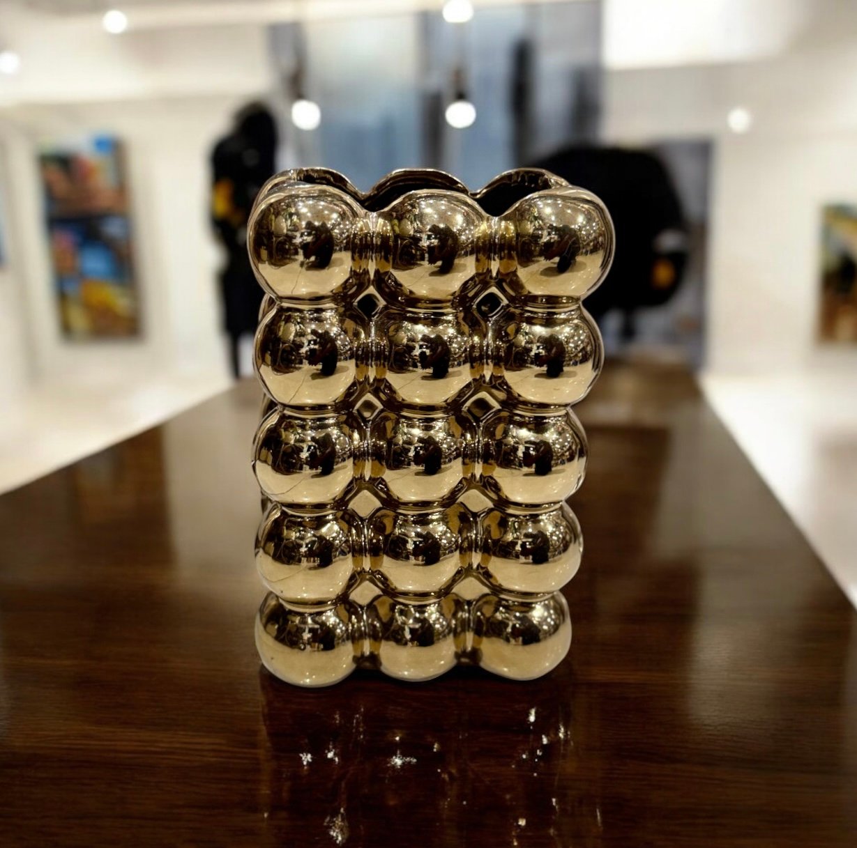 Screenshot Golden Bubble Textured Ceramic Vase – Modern Luxury Décor - Image 1