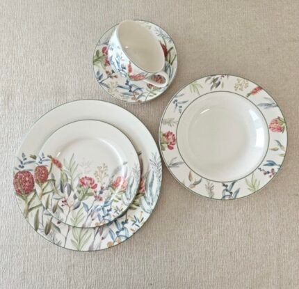 30 Pcs Floral Dinner Set with Cups & Saucers
