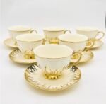 Elegant White & Gold Tea Cup & Saucer Set