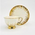 Elegant White & Gold Tea Cup & Saucer Set - Image 3