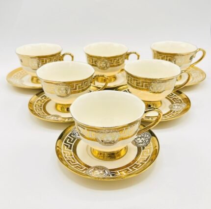 Versace Gold Medusa Cup & Soucers Set
