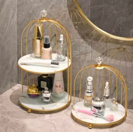 Luxury Golden Cage Style Serving Platter & Organizer