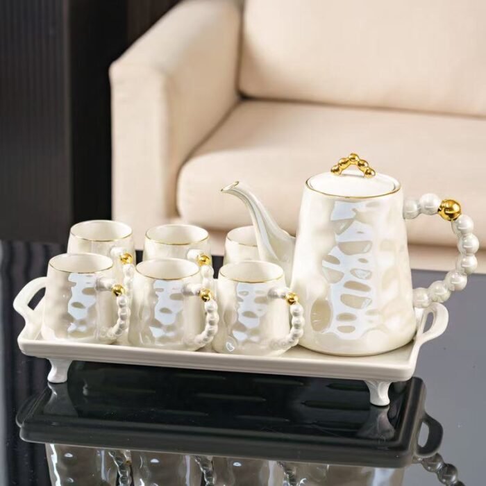 8 Pcs Elegant Ceramic Tea Set - Image 1