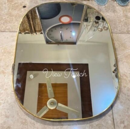 Modern Square Wall Mirror with Golden Frame