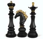 Chess 3 Pcs Set – King, Queen & Knight Decorative Sculptures - Image 5