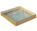 Luxury Square Golden Glass Tray - Image 2