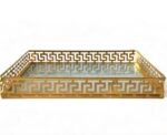 Luxury Square Golden Glass Tray - Image 3