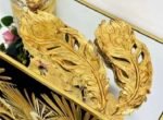 Luxury Golden Decorative Feather Trays – Set of 2 - Image 2