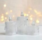 Decorative Crystal LED Flameless Candles with Dripping Wax Design - Image 3
