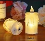 Decorative Crystal LED Flameless Candles with Dripping Wax Design - Image 2