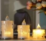 Decorative Crystal LED Flameless Candles with Dripping Wax Design