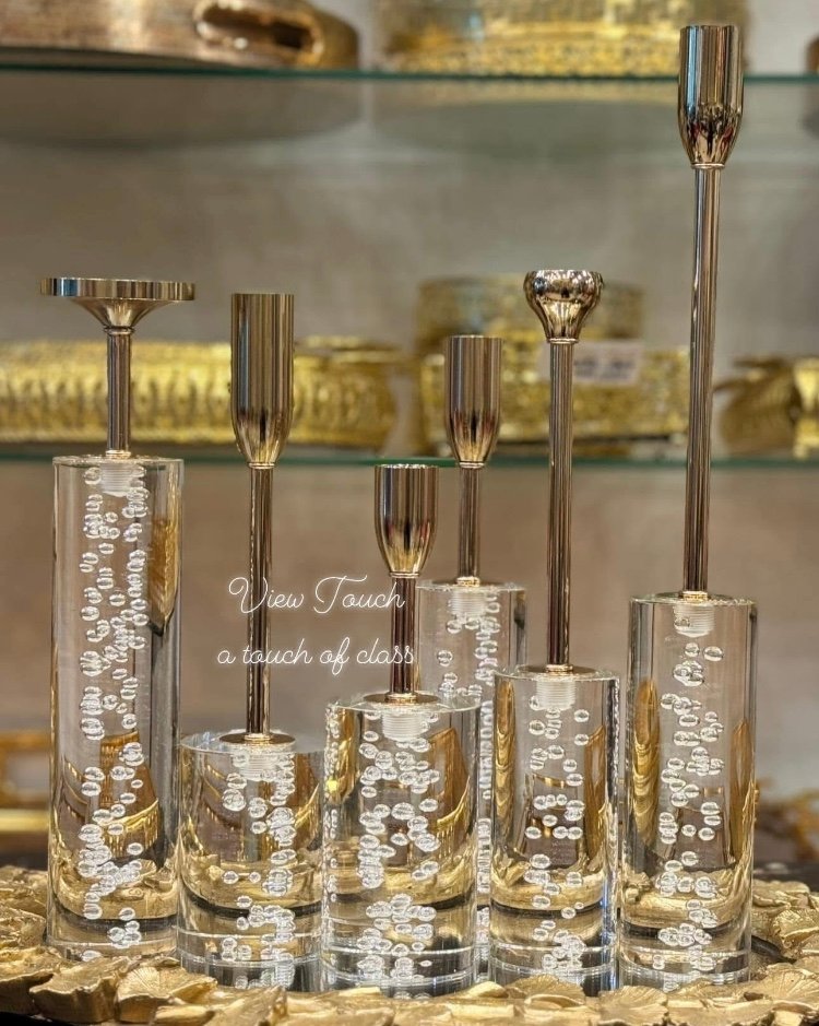 Screenshot Luxury Crystal Bubble Candle Holder Set – 6 Pcs - Image 1