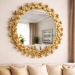 Luxury Gold Metal Butterfly Wall Mirror - Image 3