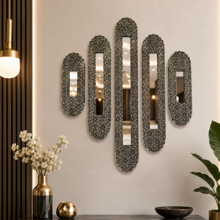 Luxury Ornate 5-Piece Wall Hanging Mirror Set